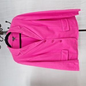 Talbots Hot Pink Cotton Jersey Knit Blazer 1X